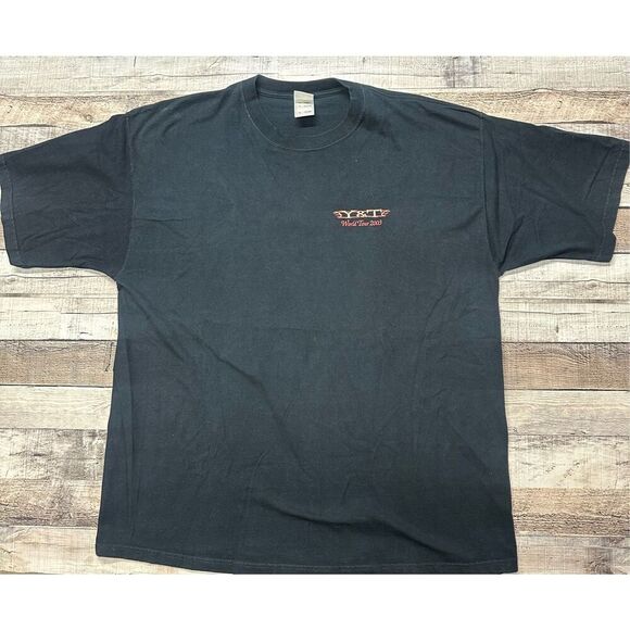 Y2K 2003 Vintage Y&T World Tour Short Sleeve Tiger Snake Graphic Tshirt | 2XL - Picture 2 of 5